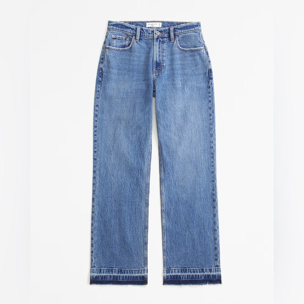 Abercrombie & Fitch Low Rise Baggy Jean Medium With Let Down Hem